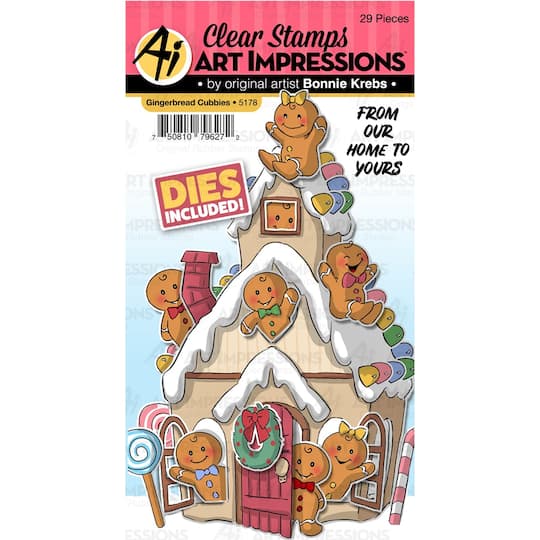 Art Impressions Gingerbread Critter Cubbies Clear Stamp &#x26; Die Set
